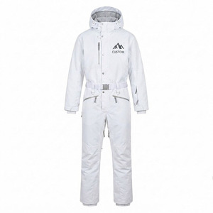Combinaison de ski une pièce pour femme avec logo personnalisé, à capuche, imperméable, en polyester, pour l'hiver, OEM ODM - Product Image 1