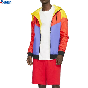 Ensemble de survêtement coupe-vent pour homme, qualité supérieure, avec logo personnalisé, ensemble de jogging coupe-vent zippé pour homme, grandes tailles, color block - Product Image 1