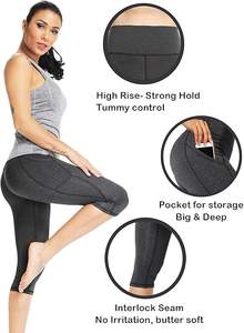 Haut de sport et de yoga personnalisé pour femme, en tissu Spandex, à manches longues, anti-transparence, taille élastique ajustée, haute qualité - Product Image 4