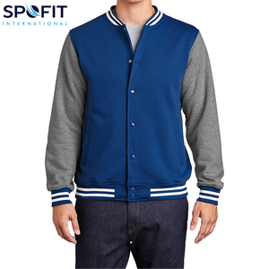 แจ็คเก็ตบอมเบอร์แบบกำหนดเองสำหรับผู้ชาย คุณภาพสูง แจ็คเก็ตวาร์ซิตี้ขายส่งยอดนิยม แจ็คเก็ตเลตเตอร์แมนปักลายแบบกำหนดเอง - Product Image 5