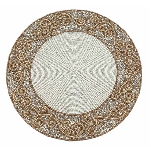 แผ่นรองจานลูกปัดแก้วลายม้วนแบบใหม่ แผ่นรองโต๊ะกาแฟ แผ่นรองจานสำหรับโต๊ะอาหาร จานรองอาหารลูกปัด - Product Image 1