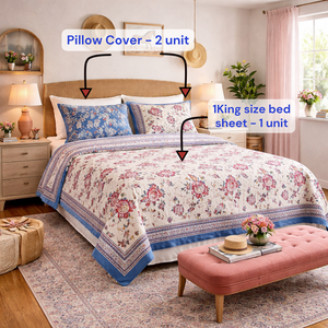 New Launch Jaipur Artisan Cotton Bedsheet <b>King</b> <b>Size</b> Hand Block Printed Eco-Friendly Soft Durable Skin Friendly All Season Home - Product Image 5