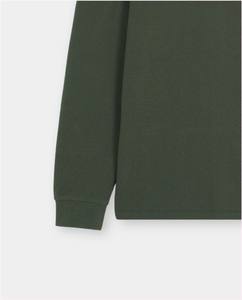 Camiseta de Lujo para Hombre, Estilo Retro Henley, Tejido de Punto, 100% Algodón, Manga Larga, Corte Holgado, Vintage, con Botones, Talla Grande, Efecto Desgastado - Product Image 4