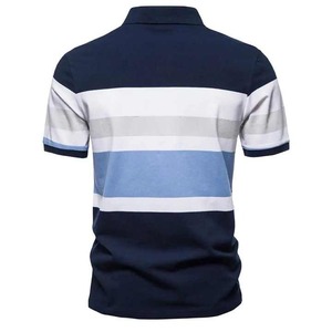 Polo en coton personnalisé bicolore pour homme, col classique, polo de golf, taille personnalisée, vêtements décontractés - Product Image 2