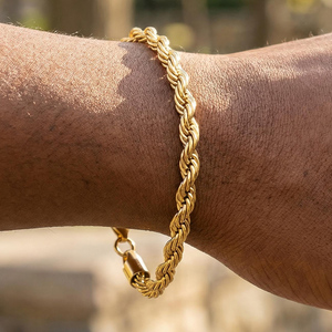 Bracelet pour homme en or plaqué, style tennis, avec diamants de laboratoire taille brillant rond, idéal pour un anniversaire de mariage - Product Image 3