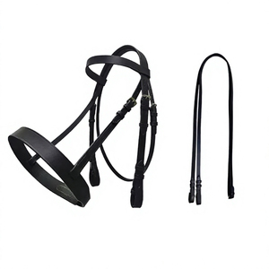 Fronture en cuir souple pour cheval, élégante avec cristaux, accessoire de bridon durable et confortable, équipement équestre pour cavaliers professionnels - Product Image 2