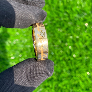 Men's Custom Handmade 14K Solid Real Gold Band Luxury Vintage Patterned Engraved Wedding Engagement <b>Ring</b> Nugget Design Gift Him - Product Image 2