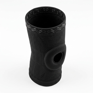 Genouillères tricotées avec protection antichoc, universelles, unisexes, noires, à enfiler, avec coussin épaissi et respirantes - Product Image 6