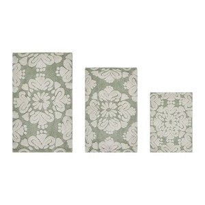 <b>Set</b> of 3 Modern Design Memory Foam Bath <b>Mat</b> Rug Soft <b>Bathroom</b> Door <b>Mat</b> with Striped Solid Color Made in China for Home or Hotel - Product Image 1