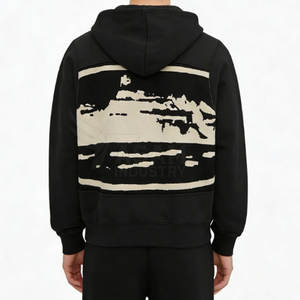 Sweat à capuche zippé sérigraphié, style décontracté, personnalisable, imprimé, tendance - Product Image 4