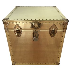 Elegant Powder Coated Steel Storage Trunk with Lockable Cover for Bedroom Furniture and Office Organization - Product Image 2