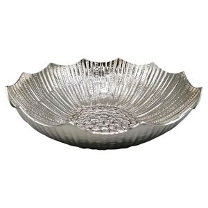 Frutero de Aluminio Pulido Dorado, Decorativo, con Forma de Hoja, de Lujo, Hecho a Mano, Centro de Mesa para Fiestas - Product Image 6