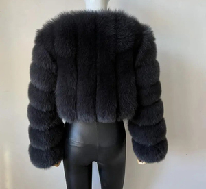 Women's Black Short <b>Fur</b> Teddy <b>Coat</b> Thick Winter Jacket Solid Color O-Neck Full Sleeve Elegant Outerwear - Product Image 1