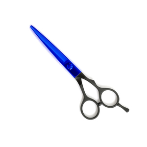 กรรไกรตัดผมมือข้างขวาพร้อมที่วางนิ้วสีดำและน้ำเงิน - Product Image 2