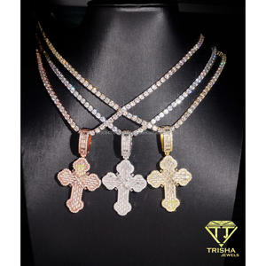 จี้รูปกางเขนประดับเพชรโมอิสซาไนต์ทรงบาแกตต์แบบ Iced Out ทำจากเงินแท้ 925 พร้อมดีไซน์หรูหราสไตล์ฮิปฮอป - Product Image 5