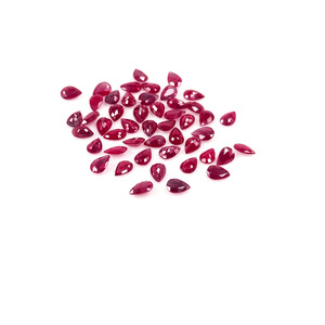 Rubis naturels de Birmanie non traités, formes poire calibrées 5x7mm, pierres précieuses de rubis naturelles facettées en vrac pour la fabrication de bijoux, prêtes à l'emploi - Product Image 1