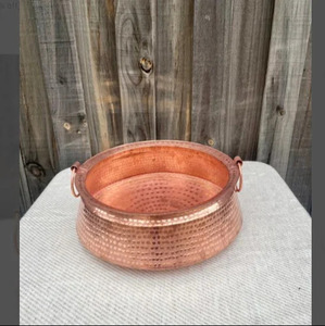 Indian Handmade Traditional Copper Pedicure Bowl With Smooth Edges Foot Soak <b>Basin</b> For Spa And Salon Use At Wholesale Price - Product Image 6