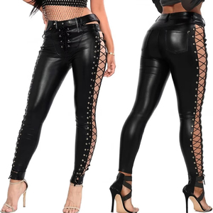 Pantalon gothique en dentelle pour femme, style punk rock, en simili cuir, pour soirée, bar, leggings sexy en cuir pour femme, tenue de soirée - Product Image 5