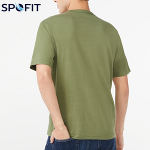 T-shirts pour hommes en coton 100% de qualité supérieure, coupe classique, col rond, tricotés, nouveau design, vente en gros, service OEM, coupés et cousus - Product Image 3