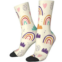 Chaussettes tendance à sublimation avec impressions colorées sur toute la surface, durables et confortables, chaussettes en coton de qualité supérieure