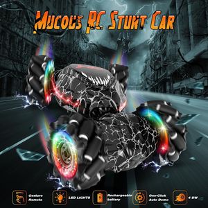 Voiture RC de cascades 4x4 2,4 GHz à détection gestuelle avec LED, rotation double face, lumières, musique et drift tout-terrain pour enfants et adultes - Product Image 3