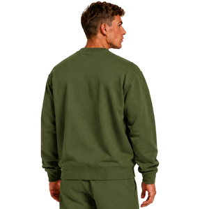Sudadera Verde Oliva para Hombre, Cuello Redondo, Manga Larga, Estilo Casual, Forro Polar, Logotipo Personalizado, Ropa Deportiva de Invierno, Venta al Por Mayor - Product Image 2