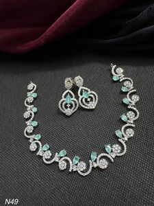 Ensemble de bijoux de mariée en diamant américain classique Collier et boucles d'oreilles en deux pièces pour mariage Style classique à la mode - Product Image 2