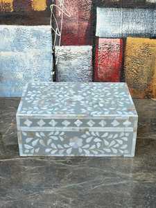Trendy Luxury Mother of Pearl Jewelry <b>Box</b> Handmade Mosaic <b>Storage</b> Organizer for Jewelry, Accessories, Keepsakes & Stylish Decor - Product Image 6