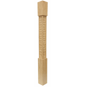 Poste de Escalera de Roble Rojo Sólido, Moderno y Decorativo, Columna de Escalera de Madera, Soporte para Barandilla Interior, Diseño Personalizado - Product Image 1
