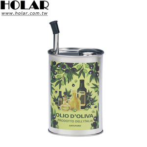[Holar] Aceitera de Acero Inoxidable de Estilo Europeo, Fabricada en Taiwán, de 500cc y Forma Ovalada, para Aceite de Oliva - Product Image 1