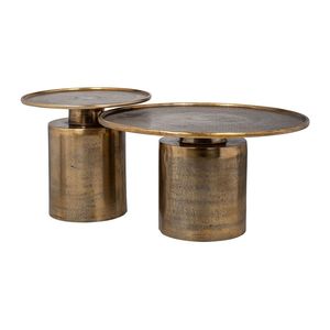 Table d'appoint en aluminium robuste de haute qualité, mobilier de qualité supérieure, table d'appoint en métal pour hôtel, maison, salon, ottoman, laiton - Product Image 1