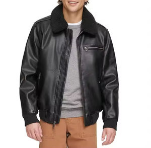 Chaqueta Acolchada de Cuero Genuino para Hombre a Precio Económico |   Chaqueta de cuero negra con cremallera y forro interior cálido |   Alta Calidad, Transpirable, Venta al por Mayor - Product Image 1