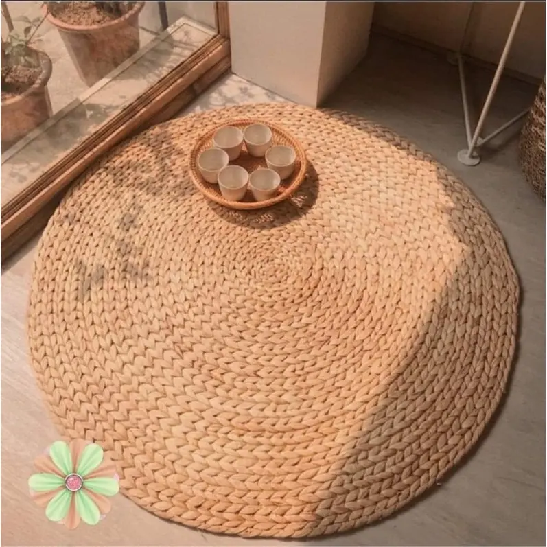 Handwoven nước tự nhiên lục bình bông thảm và Mat hoa hình dạng trang trí nội thất Việt Nam bán buôn