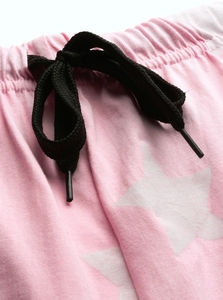Shorts de Algodón Tejido Estampado Rosa para Mujer, Cintura Media con Cordón, Corte Regular, Casual y Transpirable - Product Image 3
