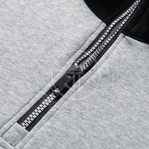 Veste d'hiver décontractée en molleton avec fermeture éclair quart de tour, logo personnalisé imprimé sur le devant, haute qualité, service OEM, vente en gros - Product Image 3