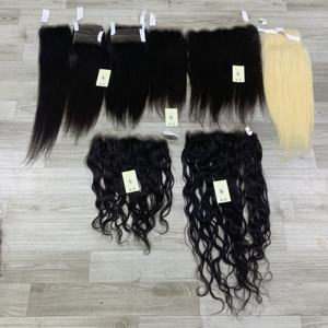 Vente en gros de dentelle frontale HD 13x6 en cheveux humains vierges vietnamiens, ondulés naturels et lisses, fermeture en dentelle HD 5x5 - Product Image 4
