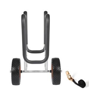 Carrello per Kayak con Capacità di Carico di 68 kg, Pneumatici in Gomma Piena da 10 Pollici e Supporti, Accessorio per Trolley da Stand-Up Paddle Board - Product Image 1