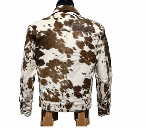 <b>Men</b> Finished Cow Pattern Leather <b>Jacket</b> Cowhide Zipper Regular Fit Winter Casual Wear Custom Logo Front Cowhide <b>Jacket</b> - Product Image 2