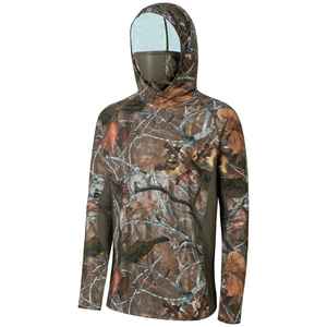 เสื้อเชิ้ตตกปลาแขนยาวลายพรางสำหรับผู้ชาย UPF 50 ป้องกันรังสียูวี มีฮู้ด ระบายอากาศ แห้งเร็ว เหมาะสำหรับการล่าสัตว์ - Product Image 3