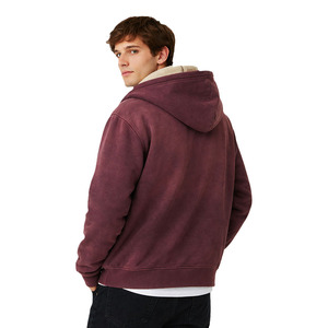 เสื้อฮู้ดซิปบุขนเชอร์ปาสำหรับผู้ชาย ผ้าฝ้ายฟลีซวินเทจทรงโอเวอร์ไซส์ สตรีทแวร์ ซิปเต็มตัว อุ่นสบาย รับสกรีนโลโก้ ขายส่ง - Product Image 4