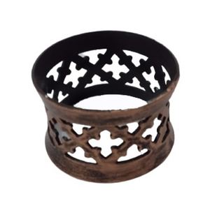 Porte-serviettes décoratif en aluminium finition antique, motif ajouré en treillis, pour mariage, fête, hôtel, restaurant - Product Image 3