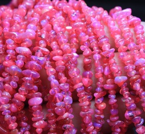 Perles d'opale rose non taillées, forme irrégulière, perles percées, taille 3-4 mm, longueur 8 pouces, opale naturelle pour la fabrication de bijoux - Product Image 2