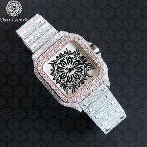 Charm_Jewells Luxury Women's Stainless Steel Square Analog <b>Watch</b> <b>Diamond</b> Bezel Sapphire Crystal Butterfly Clasp 30mm - Product Image 1
