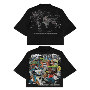 Premium 240 GSM cotton boxy fit t shirt graphic print custom logo streetwear <b>white</b> art <b>tee</b> 100% cotton T-shirt for men loose - Product Image 6