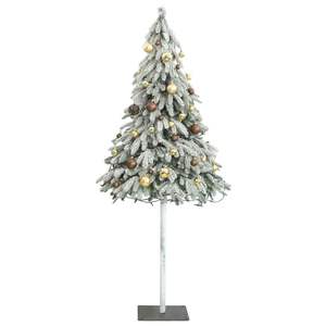 Sapin de Noël artificiel de 70,9 pouces avec 300 LED et boules décoratives floquées pour décorations festives - Product Image 4