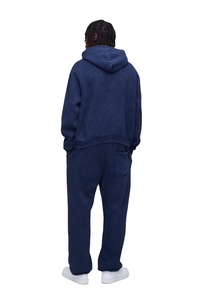 2025-2026ชุดวอร์มสีน้ำเงินสำหรับผู้ชายชุดวอร์มทรงบ็อกซี่ไซส์ใหญ่พิเศษระบายอากาศได้สำหรับฤดูหนาว - Product Image 3