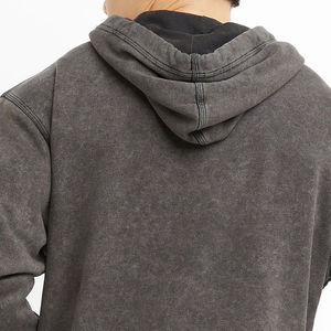 Nouveau design durable, sweats à capuche pour hommes 100 % coton, couleur unie, effet délavé, brodés sur mesure, anti-plis, service OEM en gros - Product Image 6