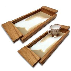 Bandeja de Servir de Madera para Cocina, Té y Café, Bandejas Rectangulares Elegantes y Decorativas para Hotel y Cafetería en Venta - Product Image 5