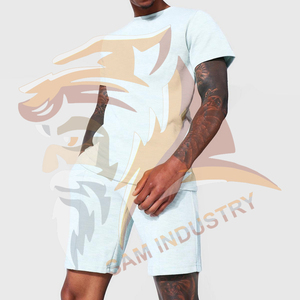 Wholesale Custom New Summer Men Short Sleeve T-Shirt And Shorts Two Piece <b>Twin</b> <b>Set</b> Latest Design Men <b>Twin</b> <b>Set</b> - Product Image 3