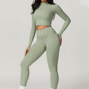 Conjunto de Yoga de 3 Piezas para Mujer, Color Sólido, Último Diseño, Bajo MOQ, Precio al por Mayor - Product Image 4